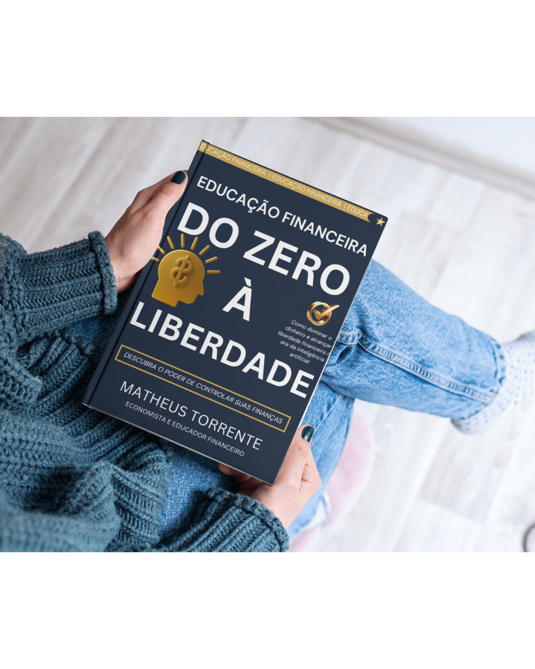 Livro nas mãos de uma leitora